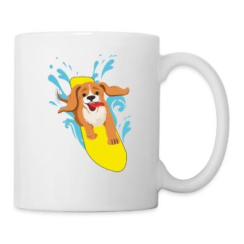 Surf Dog Dog Cocker Spaniel Surfer cadeau de surf - Mug blanc - blanc - Droite