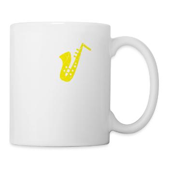 Das muss Laut sein Saxophon Kratzer used look - Tasse - Weiß - Rechts