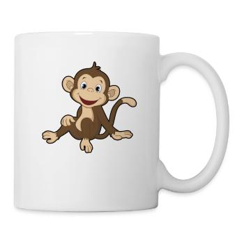 Little monkey sits - Mug - white - Right