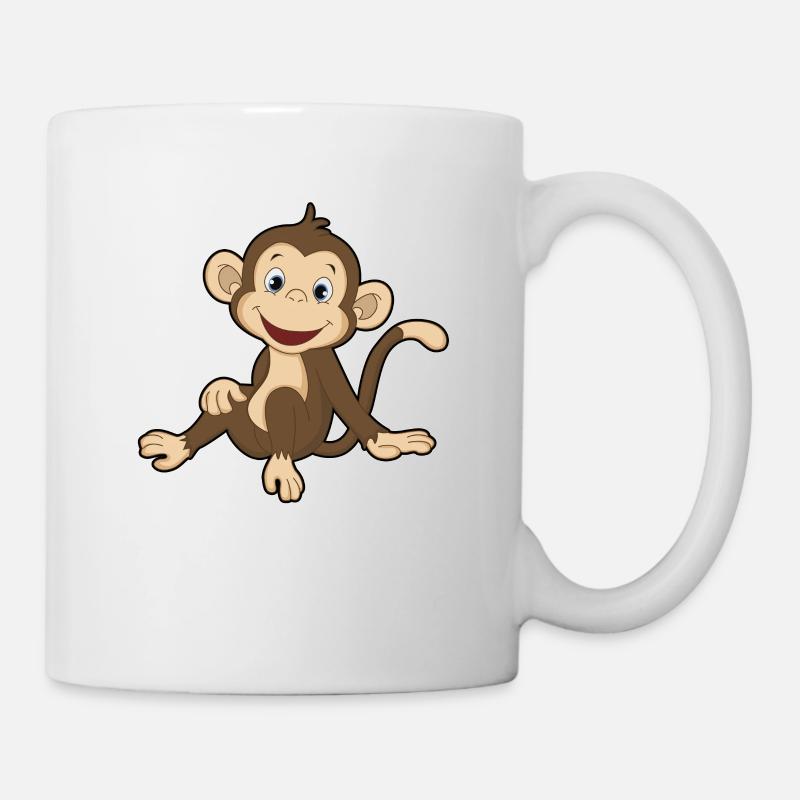 Kleiner Affe Sitzt - Tasse - Weiß