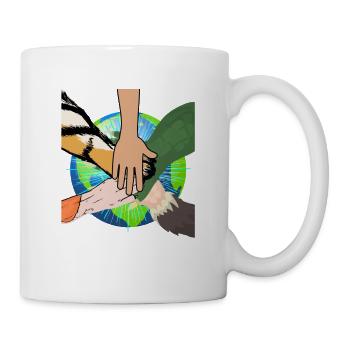 Pattes mains animaux Protection des animaux Protection de la nature Cadeau - Mug blanc - blanc - Droite
