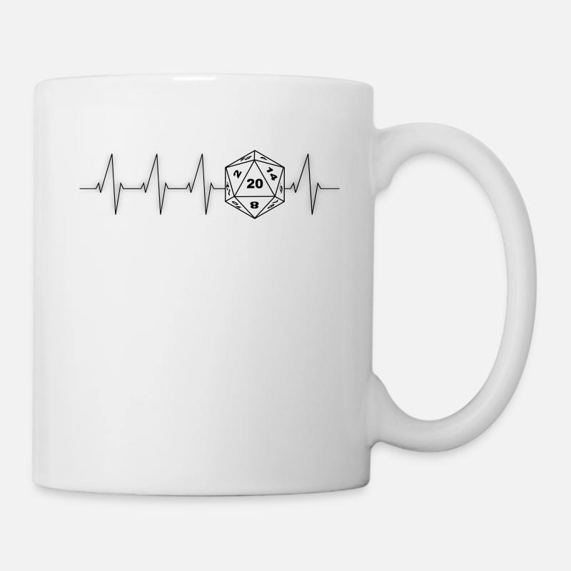 Heartbeat RPG Dice RPG noir - Mug blanc - blanc