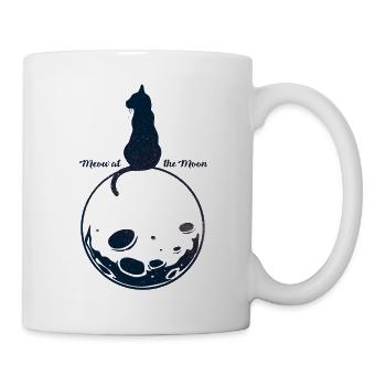 Schwarze Katze - Tasse - Weiß - Rechts