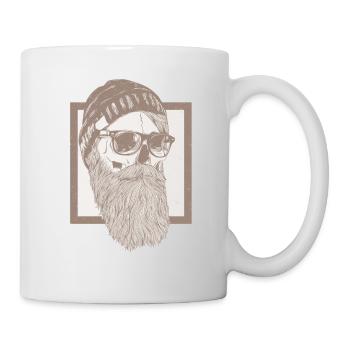 Bart - Beard, Totenkopf - Tasse - Weiß - Rechts
