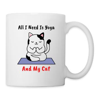 Yoga cat kitten Kitty meditating gift - Mug - white - Right