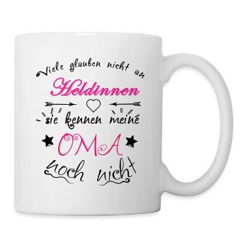 Oma die Heldin - Tasse - Weiß - Rechts