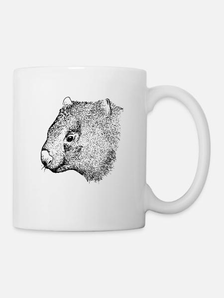 wombat drawing - Tasse - Weiß