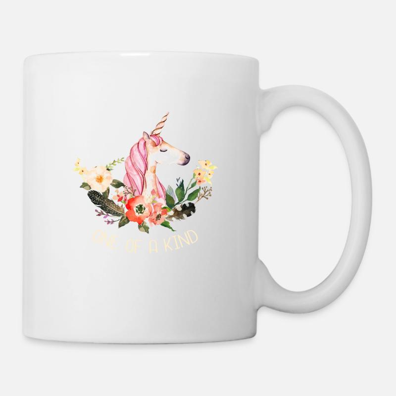 Einzigartig sein Einhorn Blumen - Tasse - Weiß