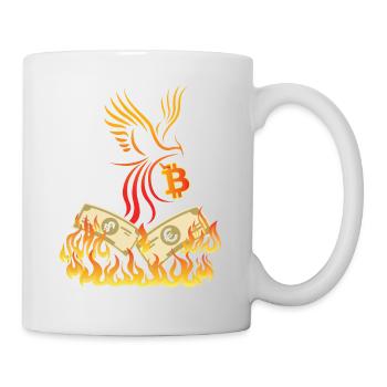 Bitcoin BTC & Phönix - Blockchain Satoshi Nakamoto - Tasse - Weiß - Rechts