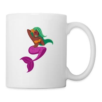 Sirène poisson d'eau nageoires femelles filles - Mug blanc - blanc - Droite