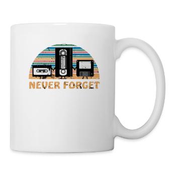 Never Forget Retro Diskette Videokassette Geschenk - Tasse - Weiß - Rechts