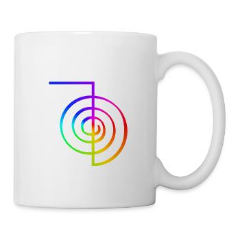 Reiki Symbol Regenbogenfarben Geschenk Energie Chi - Tasse - Weiß - Rechts