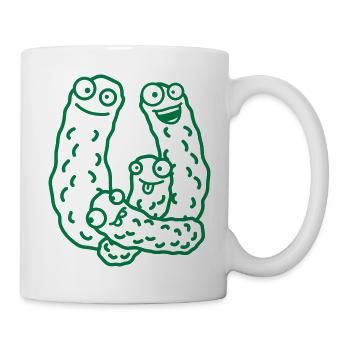 Funny Cucumber Family - Tasse - Weiß - Rechts