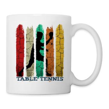 Retro Vintage Tischtennis Silhouette Geschenkidee - Tasse - Weiß - Rechts