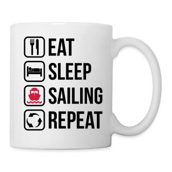 Eat Sleep Sailing Repeat - Mug blanc - blanc - Droite
