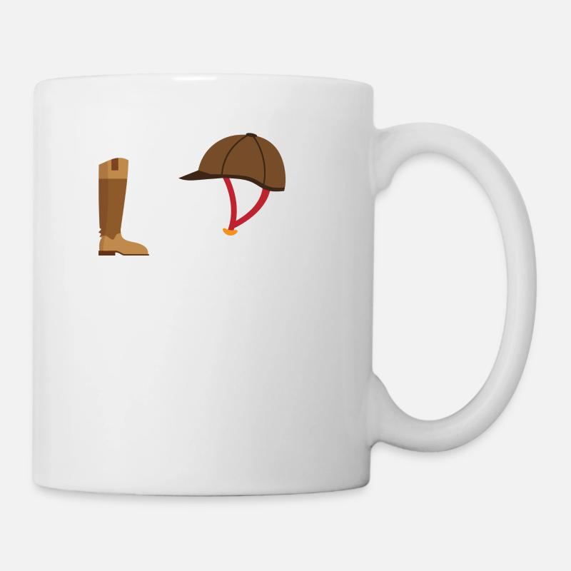 Casque de bottes de cavalier cadeau cadeau beau cheval - Mug blanc - blanc