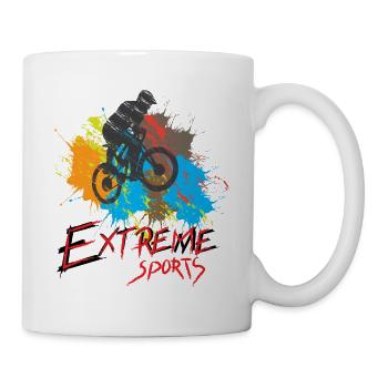 Mountain bike downhill bike extreme sport - Mug - white - Right