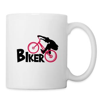 Bicycle Biker Logo Dirt Bike Mountainbike - Mug - white - Right
