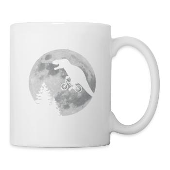Moon Dino T-Rex vélo de dinosaure - Mug blanc - blanc - Droite