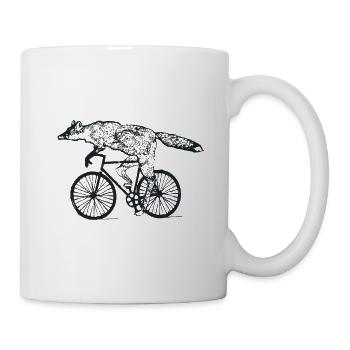 Roue vélo de renard - Mug blanc - blanc - Droite