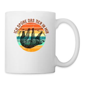 Ich Spüre das Tier in mir - Es ist ein Faultier - Tasse - Weiß - Rechts