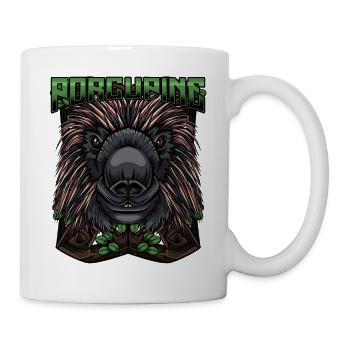 Stachelschwein Modern Nagetier Nachtaktiv Geschenk - Tasse - Weiß - Rechts