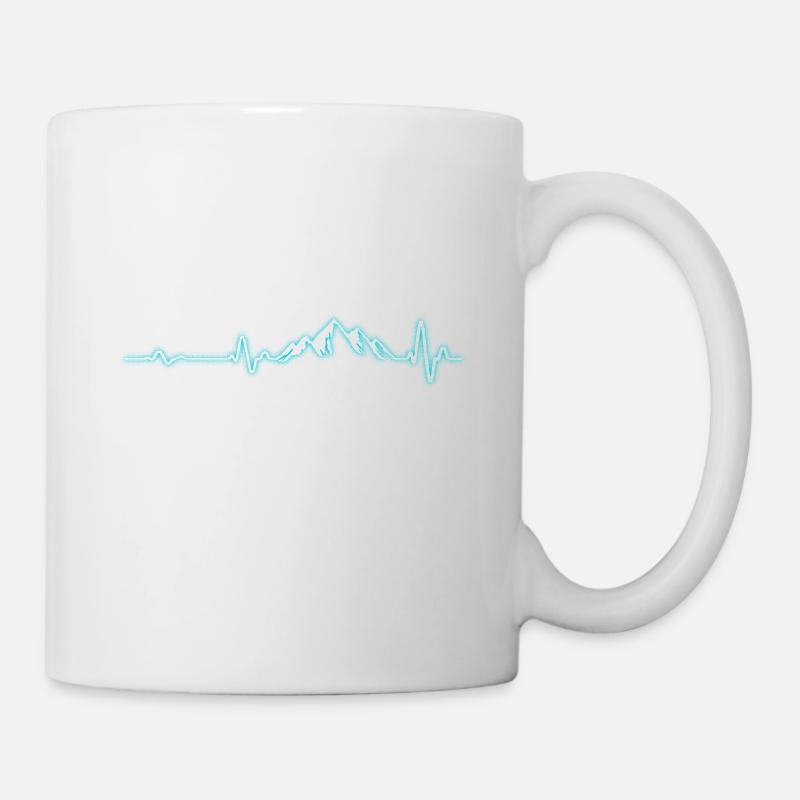 Herzschlag Paragliding Gleitschirm Berge Geschenk - Tasse - Weiß