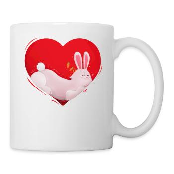 Hase Kaninchen Hasenliebe Herz Haustier Geschenk - Tasse - Weiß - Rechts