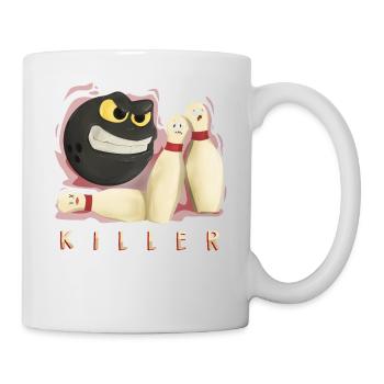 Bowling Bowler Bowlingkugel Pins Strike Geschenk - Tasse - Weiß - Rechts
