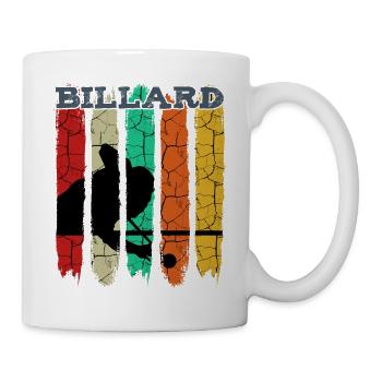 Vintage Retro Billard Silhouette | Pool Geschenk - Tasse - Weiß - Rechts
