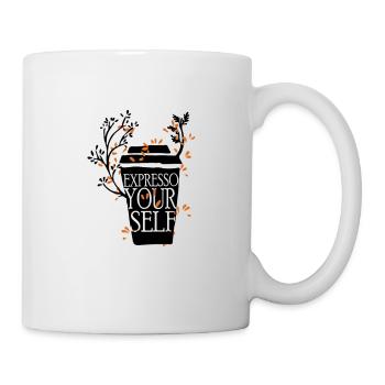 Expresso Your Self Coffee Espresso Quote - Mug - white - Right