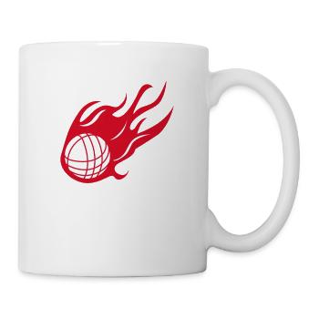 Boule Kugel brennt! Burning pentanque ball! - Tasse - Weiß - Rechts
