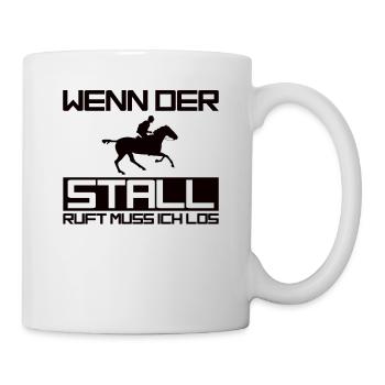 Lustiges Pferde Geschenk Reiter Stall Ponyhof Pony - Tasse - Weiß - Rechts