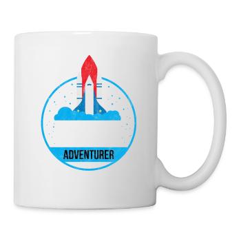Space Adventurer Weltraum Abenteuerer Geschenk - Tasse - Weiß - Rechts