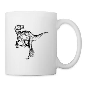 Funny Beer Dinosaur Party Festival Bar - Mug - white - Right