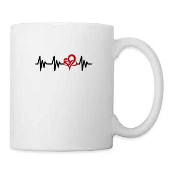 Love heartbeat EKG - Mug - white - Right