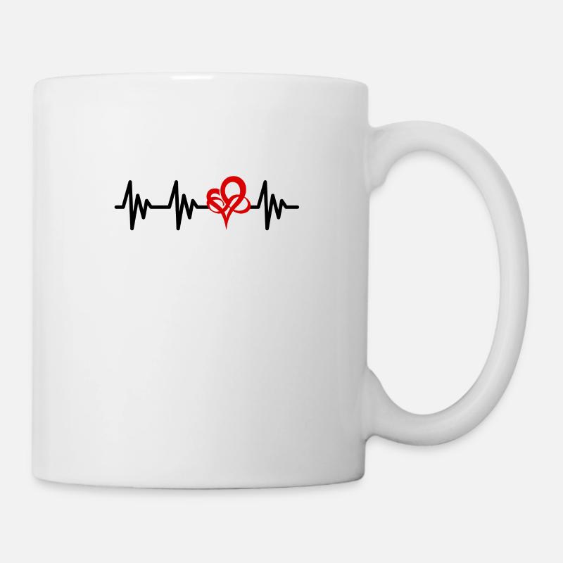 Liebe Herzschlag EKG - Tasse - Weiß