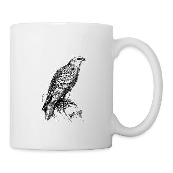 Cadeau de chemise de dessin chasse oiseau faucon - Mug blanc - blanc - Droite