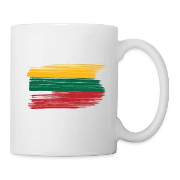 Litauen mit Nationalflagge auch für Liebhaber - Tasse - Weiß - Rechts