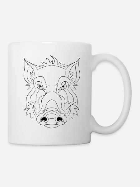 Sanglier narines noires Dzik Dzika winia - Mug blanc - blanc