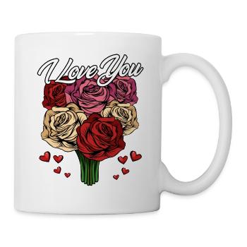 I Love You | Roses Declaration of Love Hearts Gift - Mug - white - Right
