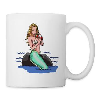 Nixe Meerjungfrau Fabel Märchen Kinder Fantasy - Tasse - Weiß - Rechts