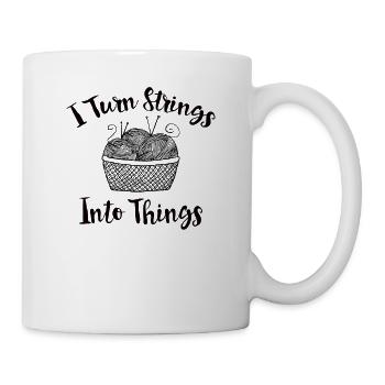 Funny Knitted Shirt Gift Things Balls of Wool - Mug - white - Right