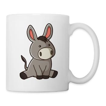 Baby Esel süß Cartoon Comic Kuscheltier Geschenk - Tasse - Weiß - Rechts