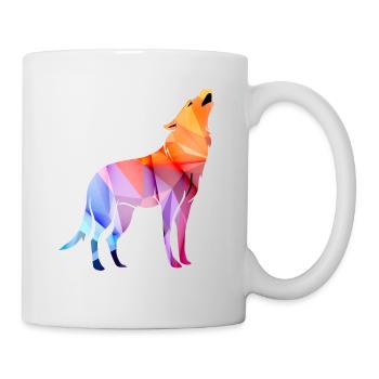 Howling Polygon Wolf - Mug - white - Right