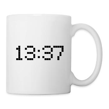 13:37 clock in pixel style / retro style / Leet time - Mug - white - Right