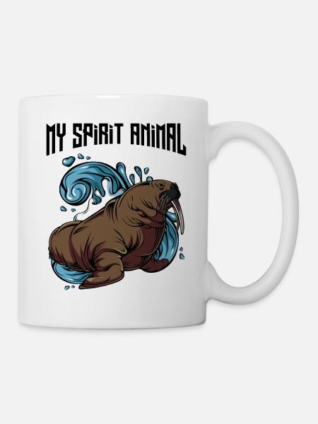 Walross My Spirit Animal | Tierwelt Tiere Geschenk - Tasse - Weiß