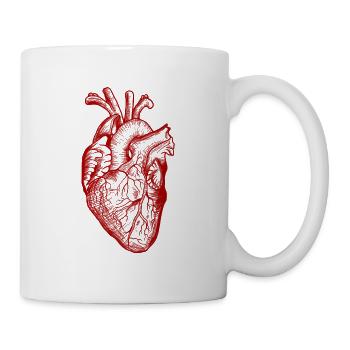 Vintage Herz Anatomie Aorta Mediziner Geschenk - Tasse - Weiß - Rechts