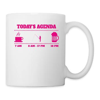 angeln fisch er fisch en pink heutige tagesordnung - Tasse - Weiß - Rechts