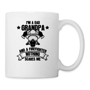 I am a father grandpa & a fireman gift - Mug - white - Right
